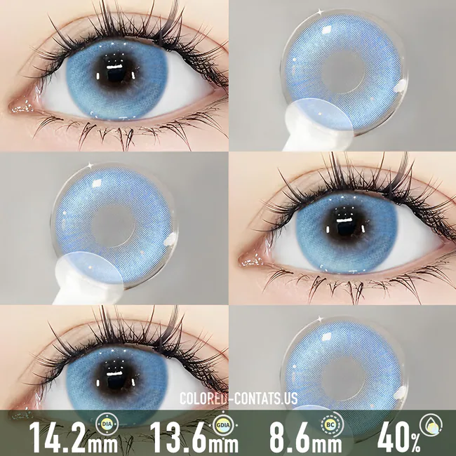 White Cliffs Light Blue Contact Lenses