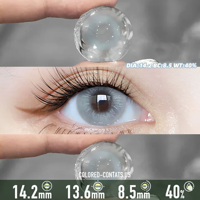 Cloudy Sky Blue Gray Contact Lenses