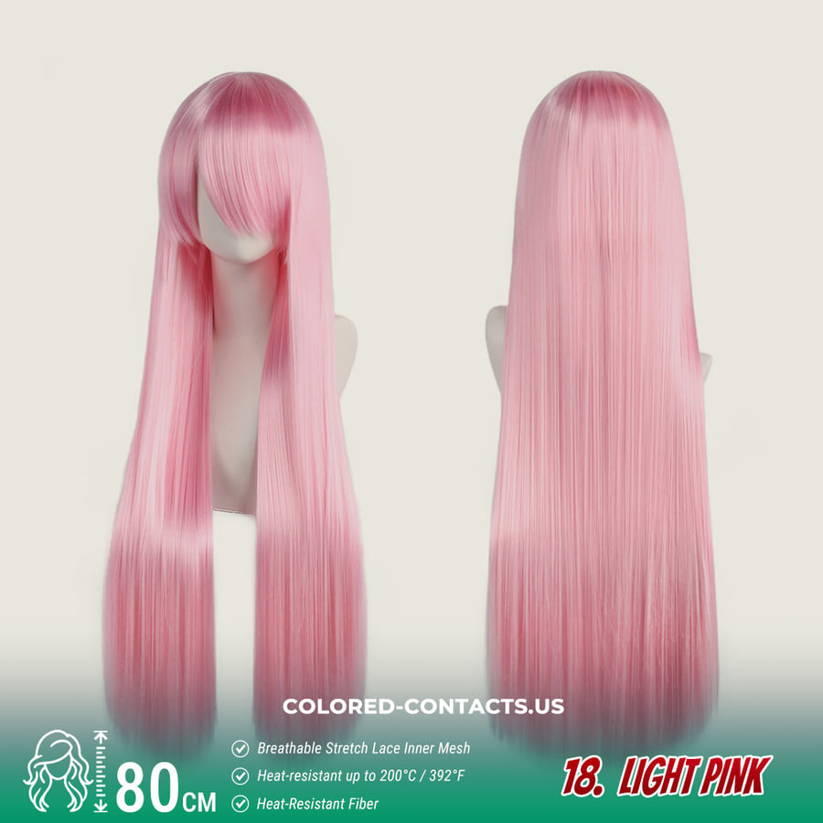 24-Color Versatile Cosplay Wig (80Cm-Length)