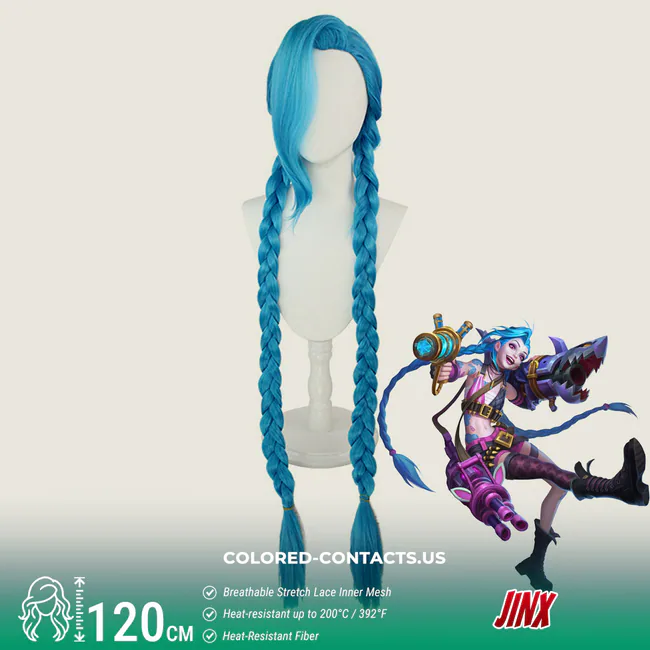 Jinx Cosplay Wig - Ccus Eyewear · Premium Colored Contacts Jinx Cosplay Wig