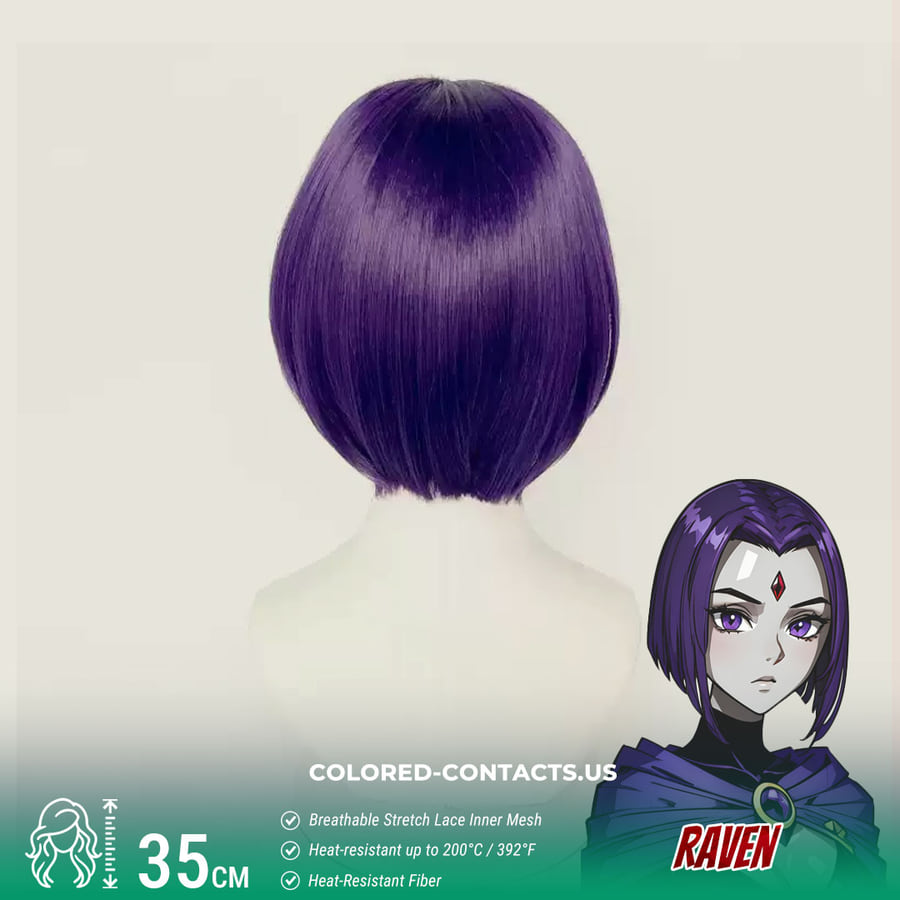 Raven Cosplay Wig -  Teen Titans - Raven Cosplay Wig 2