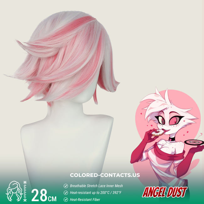 Angel Dust Cosplay Wig - Pink And White Wig - Angel Dust Cosplay Wig 3