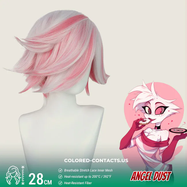 Angel Dust Cosplay Wig - Pink And White Wig - Angel Dust Cosplay Wig 3
