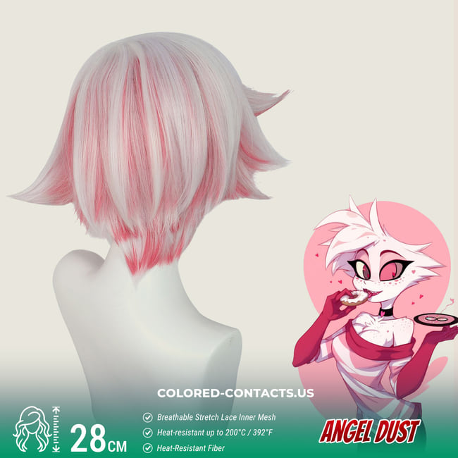 Angel Dust Cosplay Wig - Pink And White Wig - Angel Dust Cosplay Wig 2