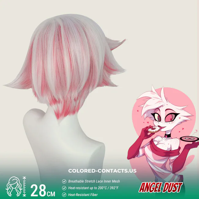 Angel Dust Cosplay Wig - Pink And White Wig - Angel Dust Cosplay Wig 2