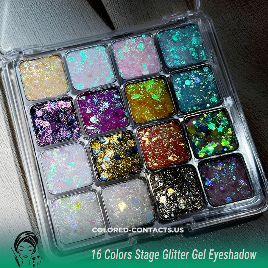 16 Colors Stage Glitter Gel Eyeshadow - Ccus Eyewear · Premium Colored Contacts 16 Colors Stage Glitter Gel Eyeshadow