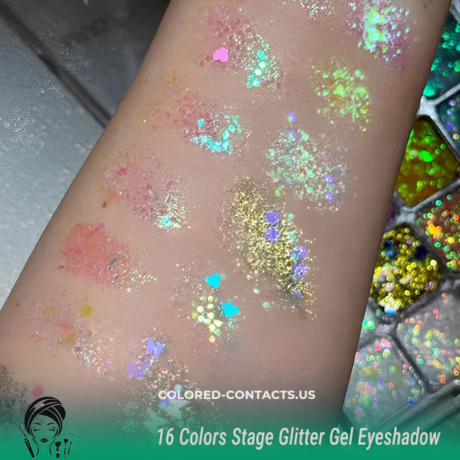 16 Colors Stage Glitter Gel Eyeshadow - Ccus Eyewear · Premium Colored Contacts 16 Colors Stage Glitter Gel Eyeshadow