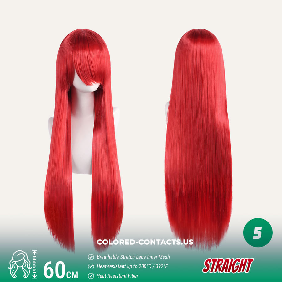 60Cm Universal Straight Cosplay Wig Collection - 24 Colors