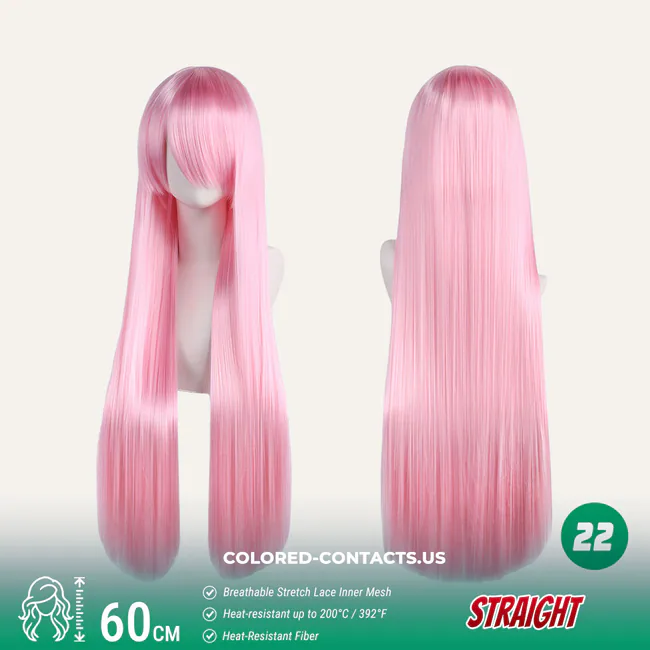 60Cm Universal Straight Cosplay Wig Collection - 24 Colors