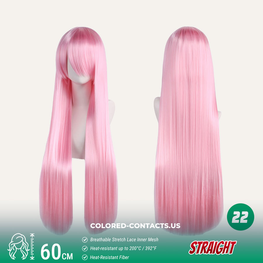 60Cm Universal Straight Cosplay Wig Collection - 24 Colors
