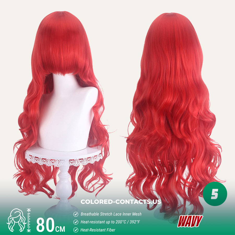 80Cm Universal Wavy Cosplay Wig Collection - 20 Colors