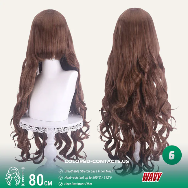 80Cm Universal Wavy Cosplay Wig Collection - 20 Colors