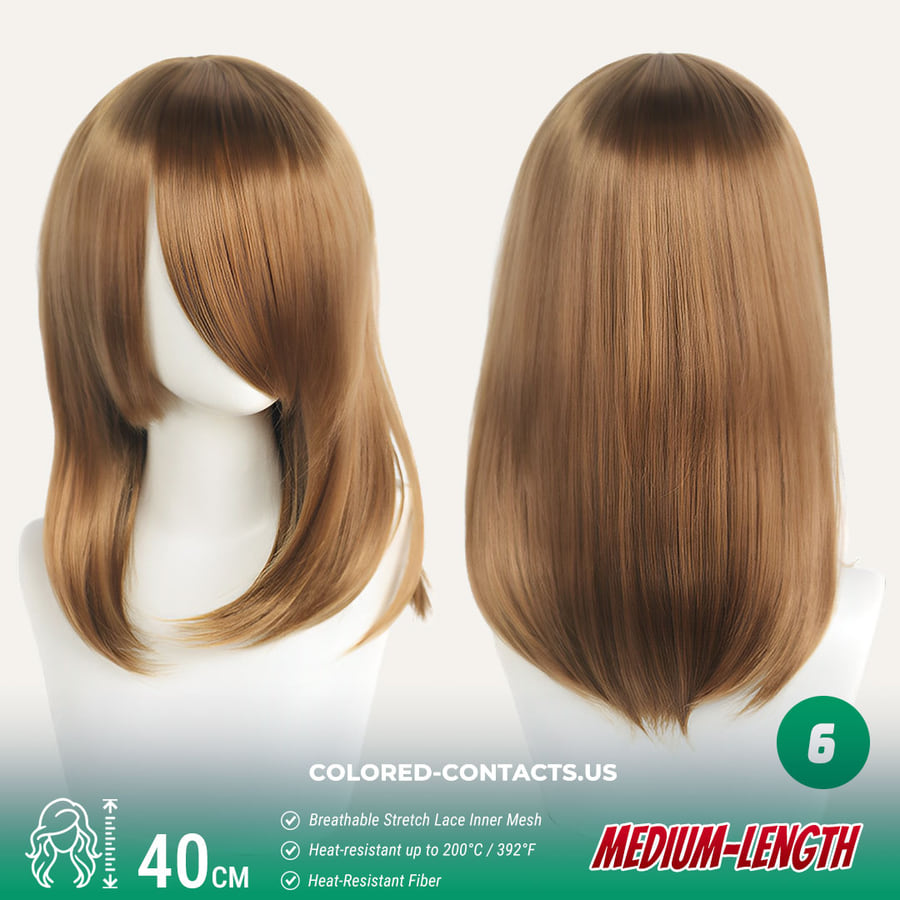 40Cm Medium-Length Inward Curl Cosplay Wig Collection - 24 Colors