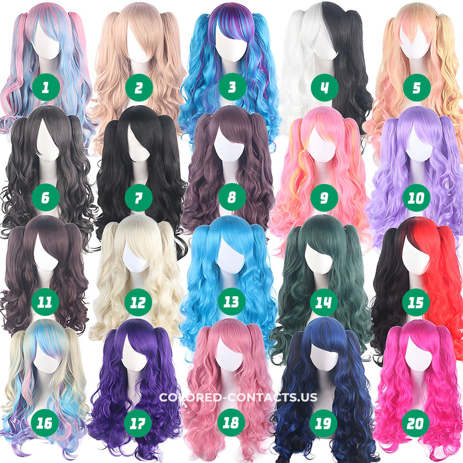 70Cm Lolita Twin-Tails Curly Cosplay Wig - 20 Colors - Ccus Eyewear · Premium Colored Contacts 70Cm Lolita Twin-Tails Curly Cosplay Wig - 20 Colors