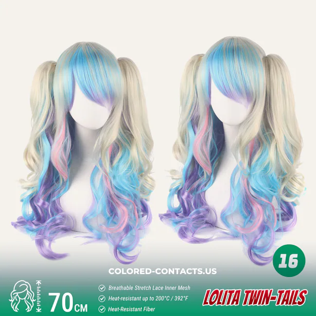 70Cm Lolita Twin-Tails Curly Cosplay Wig - 20 Colors - Ccus Eyewear · Premium Colored Contacts 70Cm Lolita Twin-Tails Curly Cosplay Wig - 20 Colors