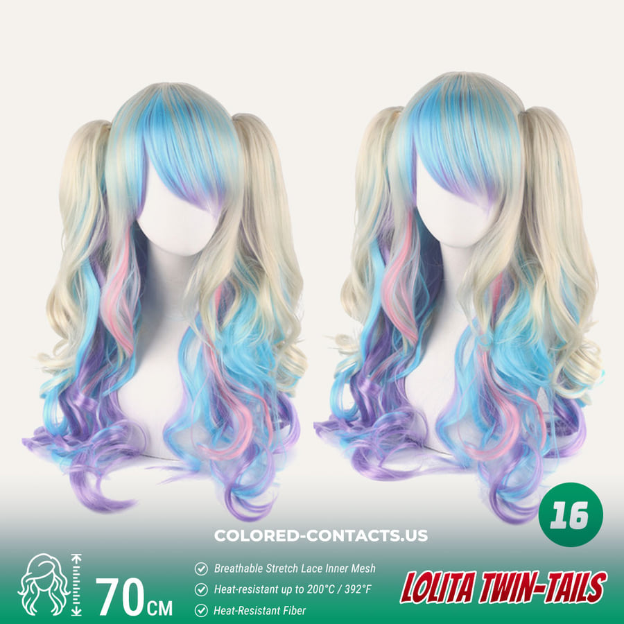 70Cm Lolita Twin-Tails Curly Cosplay Wig - 20 Colors - Ccus Eyewear · Premium Colored Contacts 70Cm Lolita Twin-Tails Curly Cosplay Wig - 20 Colors