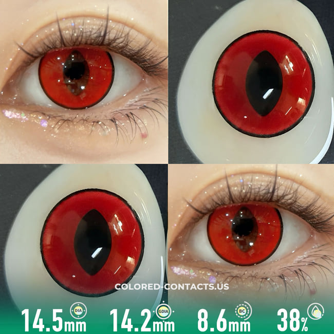 Red Halloween Contacts: Vampire &Amp; Demon Lenses - Ccus Eyewear · Premium Colored Contacts Dragon Pupil Red Colored Contacts