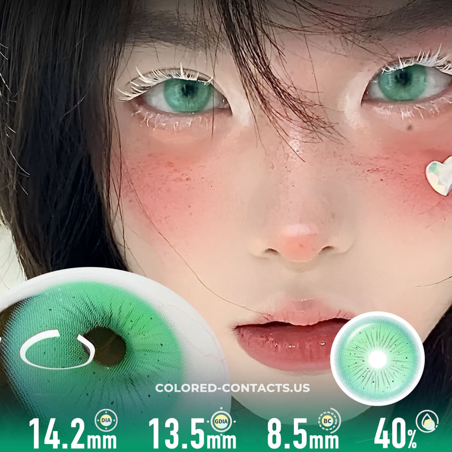 Flower Fairy Green Colored Contact Lenses - Ccus Eyewear · Premium Colored Contacts Flower Fairy Green Colored Contact Lenses