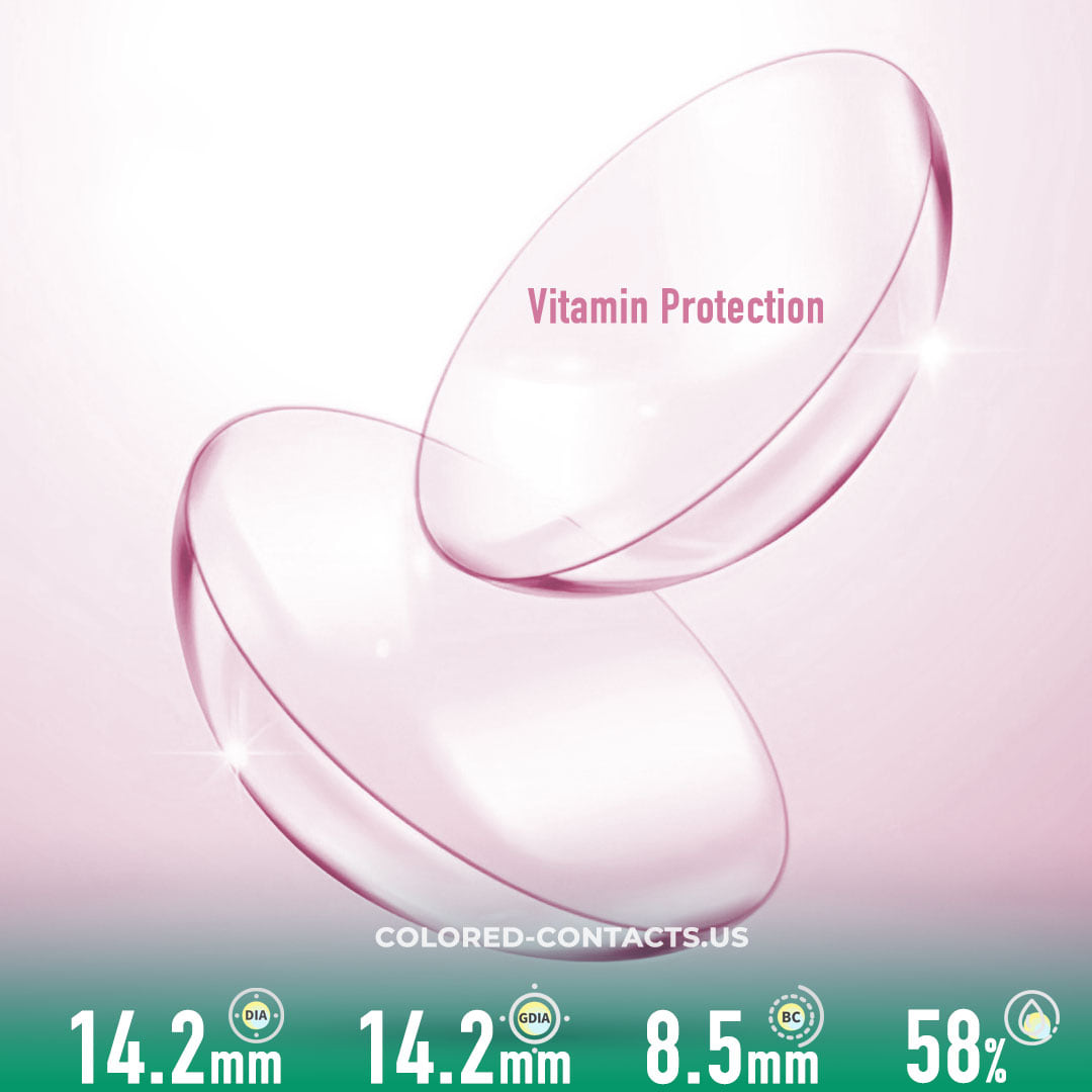 Soft Pink Clear Contacts - Vision Vitamin Protection - Ccus Eyewear · Premium Colored Contacts Clear Contacts