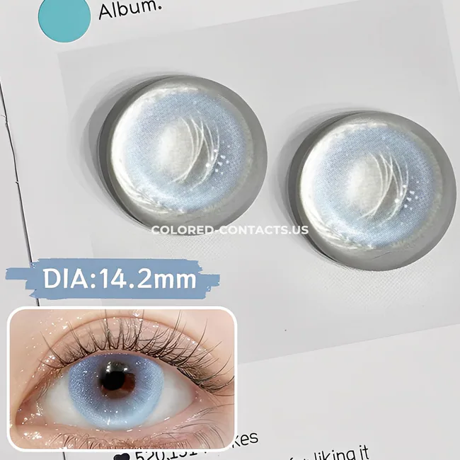 Crystal Blue Shimmer Daily Colored Contacts - 10 Lenses