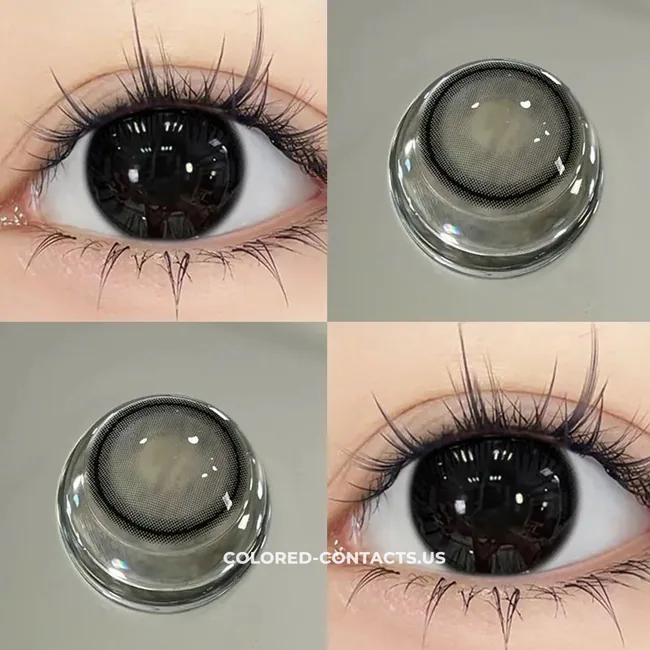 Charcoal Black &Quot;Little Black Bean&Quot; Daily Colored Contacts - 10 Lenses
