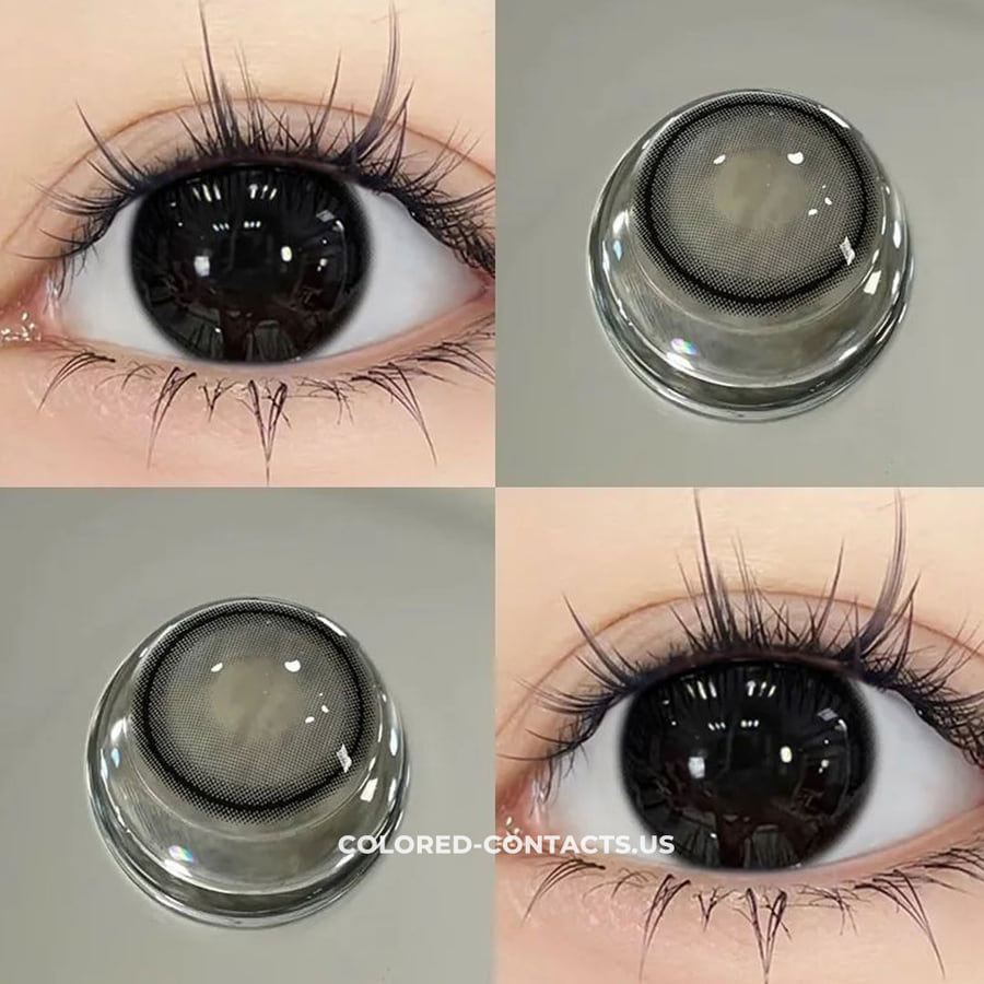 Charcoal Black &Quot;Little Black Bean&Quot; Daily Colored Contacts - 10 Lenses