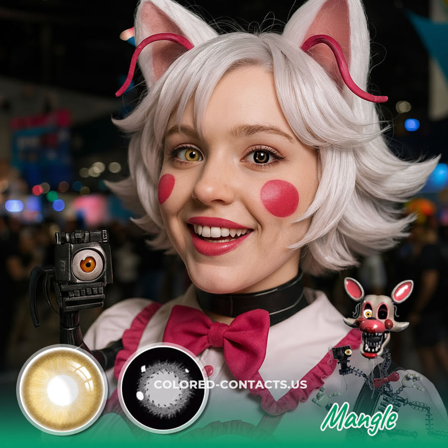 Mangle Cosplay Contact Lenses - Asymmetrical Black &Amp; Brown Set!
