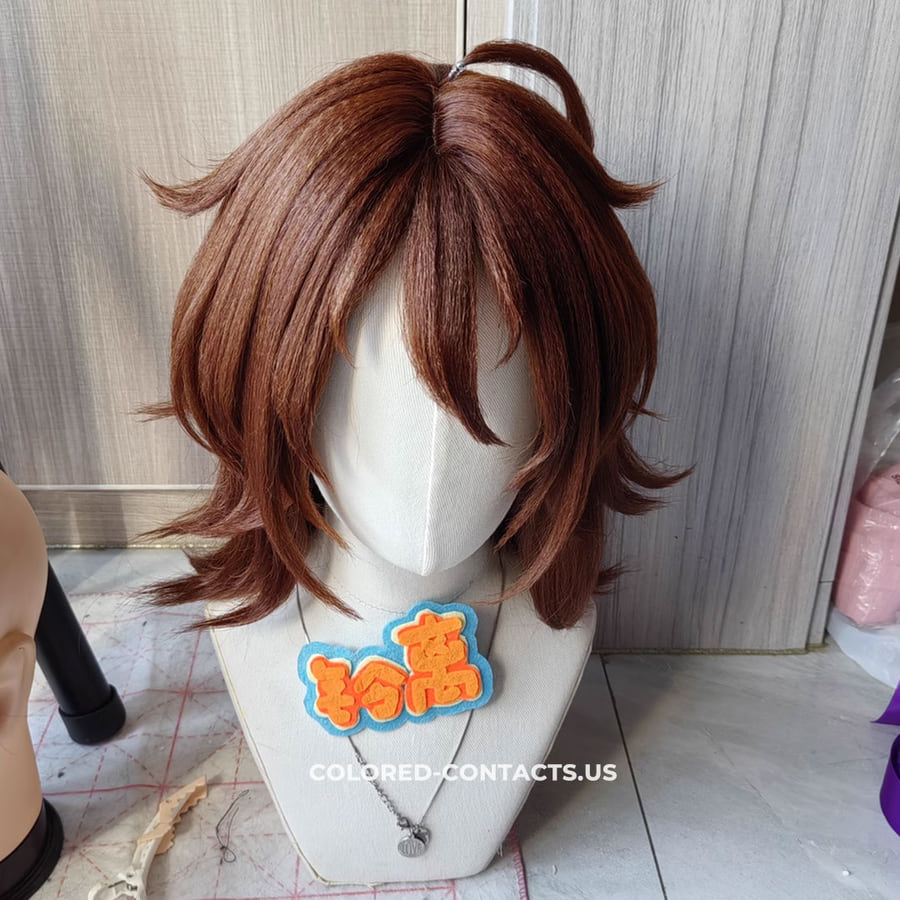 Agnes Tachyon Cosplay Wig - Premium Brown Hair With Ears - Agnes Tachyon Cosplay Wig D2