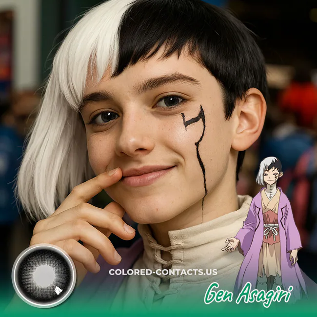 Dr. Stone: Gen Asagiri Cosplay Black Contact Lenses