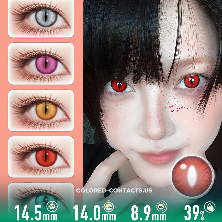 Fire Dragon Crimson Contact Lenses | 4-Piece Set - Ccus Eyewear · Premium Colored Contacts Silver Dragon Storm Contact Lenses