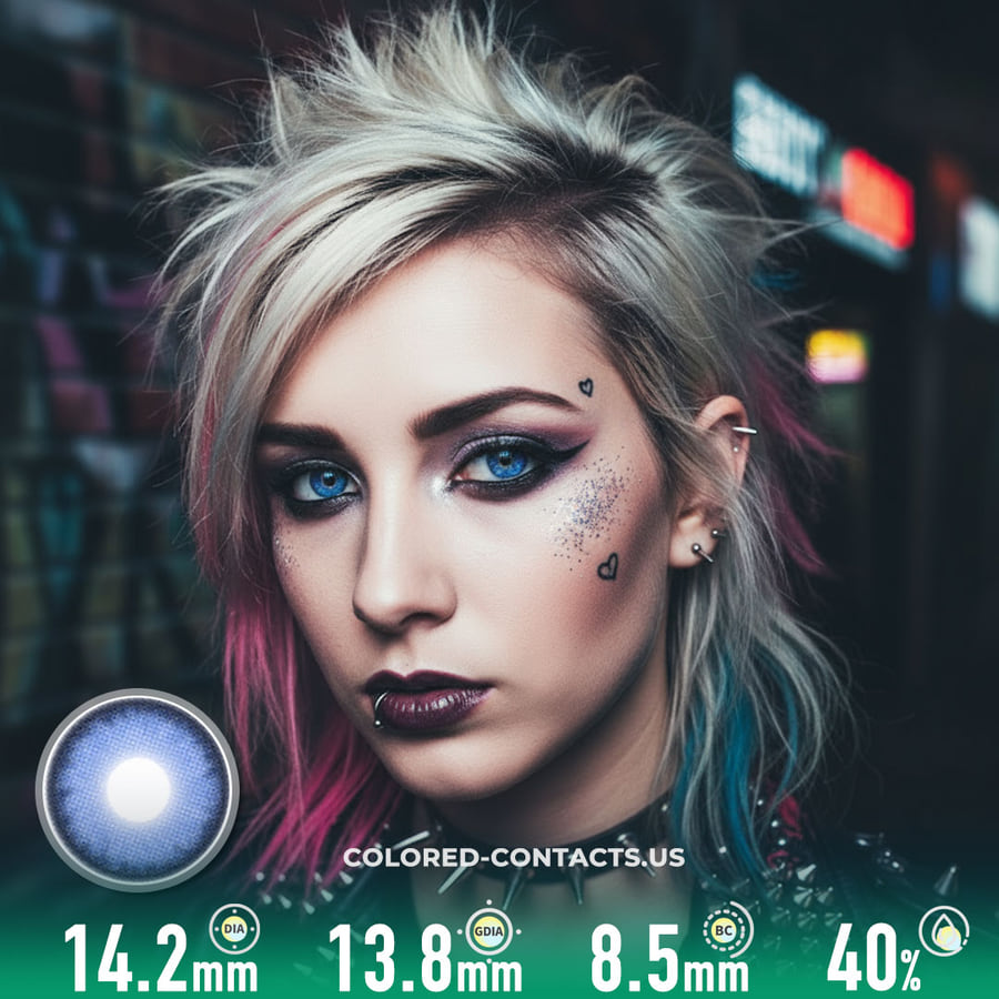 Storm Blue Contact Lenses - Ccus Eyewear · Premium Colored Contacts Storm Blue Contact Lenses - Y2K Electric Blue Colored Contacts