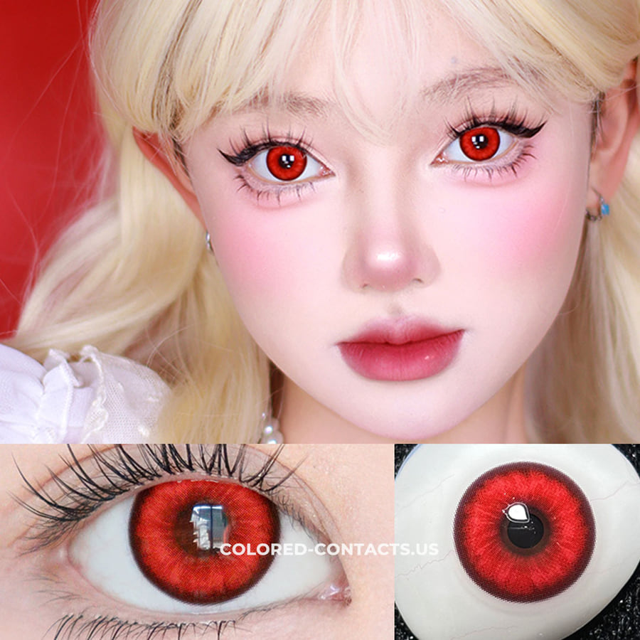 Storm Red Contact Lenses - Y2K Electric Red Colored Contacts
