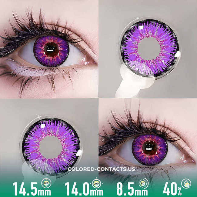 Genshin Impact Zhongli Cosplay Contacts - Vega Purple Detail