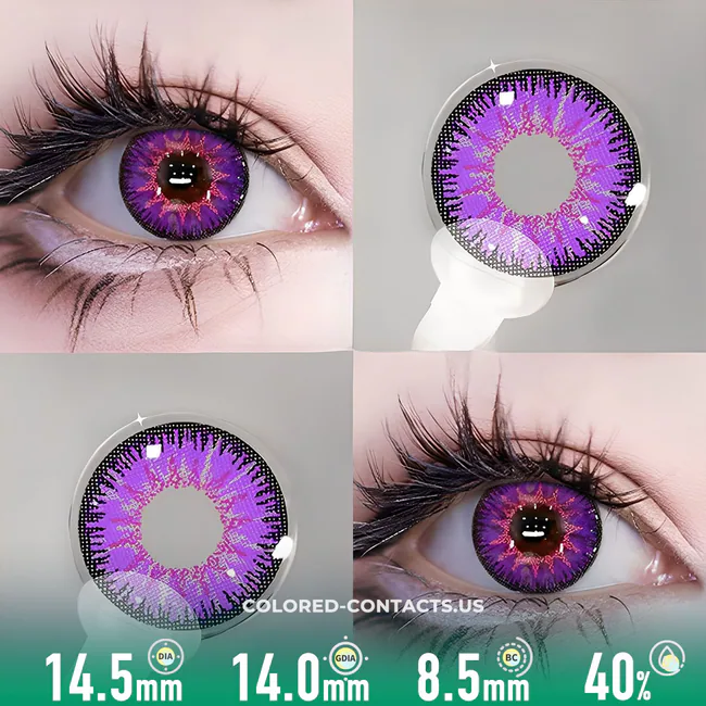 Genshin Impact Zhongli Cosplay Contacts - Vega Purple Detail