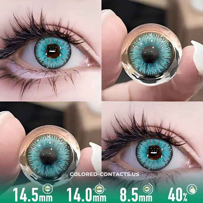 Genshin Impact Zhongli Cosplay Contacts - Vega Blue Detail