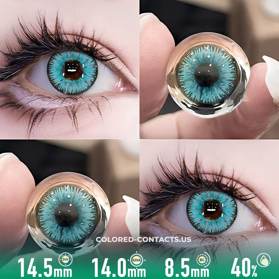 Genshin Impact Zhongli Cosplay Contacts - Vega Blue Detail