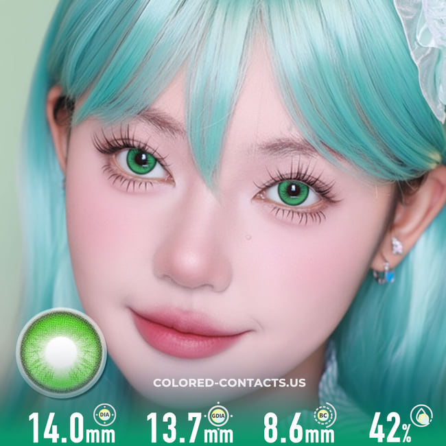 Green Butterfly Emerald Contact Lenses | 4-Lens Pack