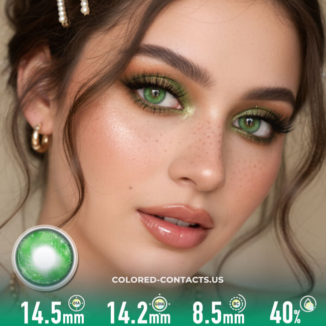 Cloud Mist Firefly Green Contacts | 4-Lens Pack