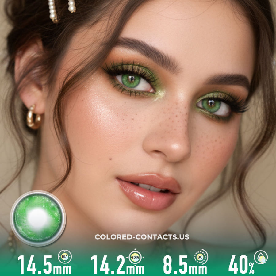 Cloud Mist Firefly Green Contacts | 4-Lens Pack