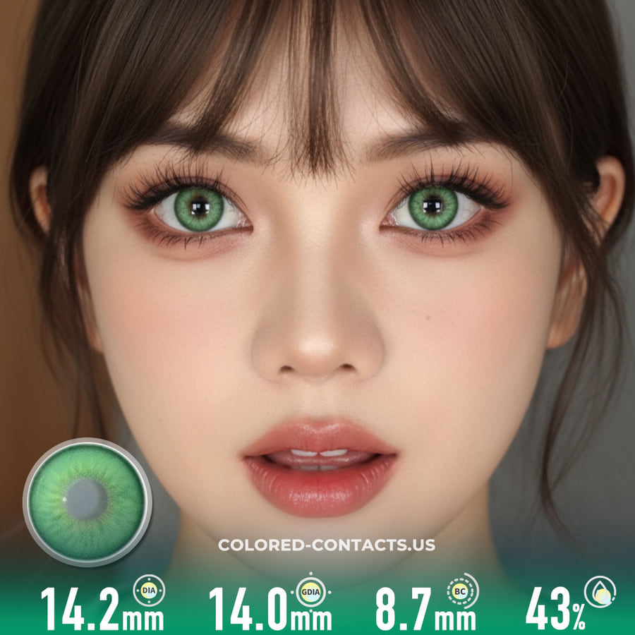 Faithful Spring Green Colored Contacts | 4-Lens Pack - Ccus Eyewear · Premium Colored Contacts Faithful Spring Green Colored Contacts | 4-Lens Pack