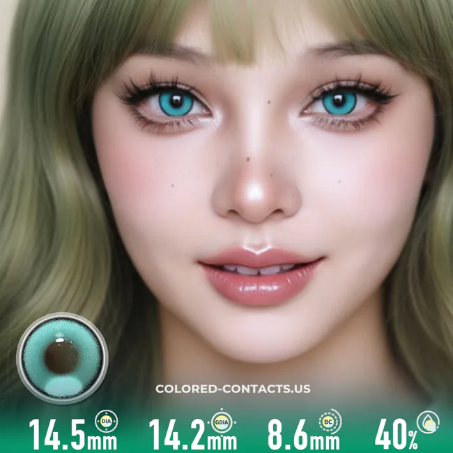 Grass Type Teal Green Colored Contacts | 4-Lens Pack