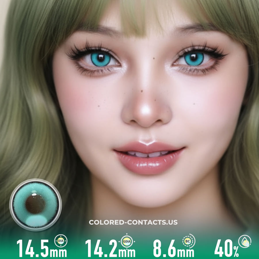 Grass Type Teal Green Colored Contacts | 4-Lens Pack
