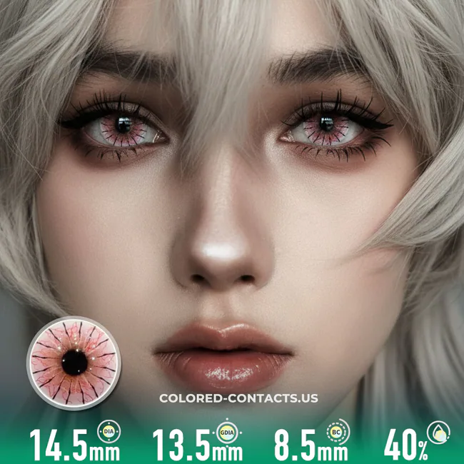 Crazy Lenses - Ccus Eyewear · Premium Colored Contacts Pink Spider Web Colored Contacts | 4-Piece Set
