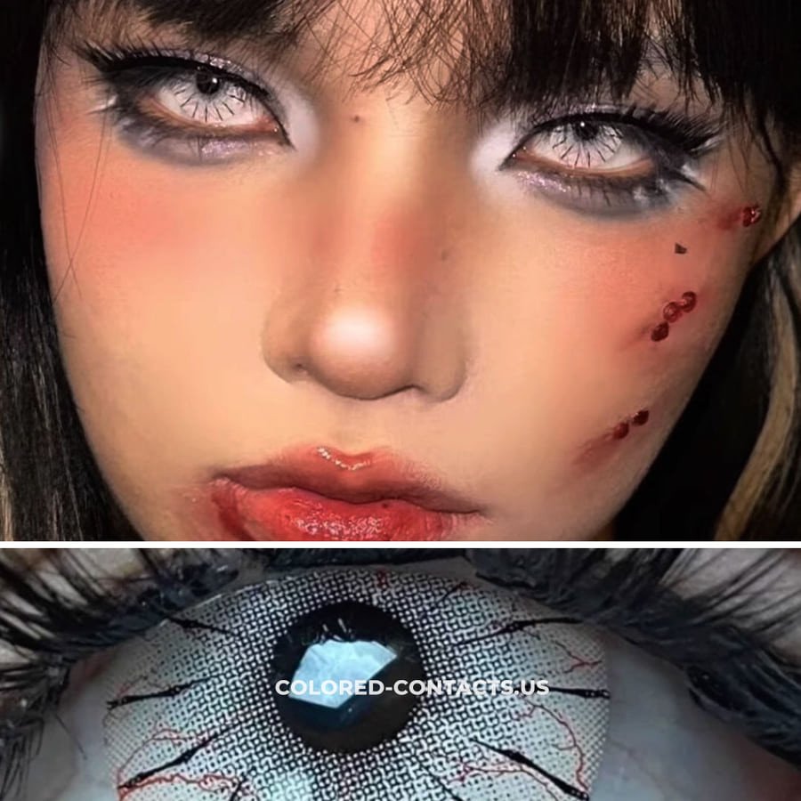 White Spider Web Colored Contacts  | 4-Piece Set