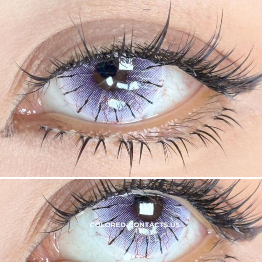 Purple Spider Web Colored Contacts  | 4-Piece Set