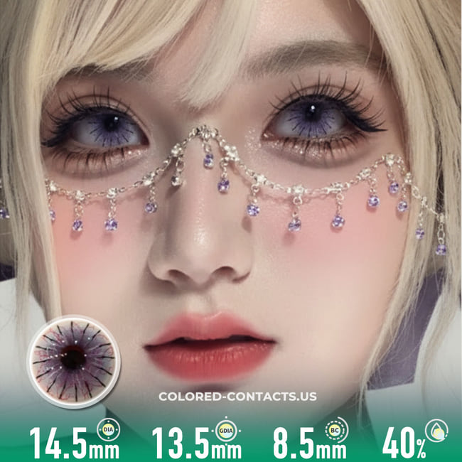 Purple Spider Web Colored Contacts  | 4-Piece Set