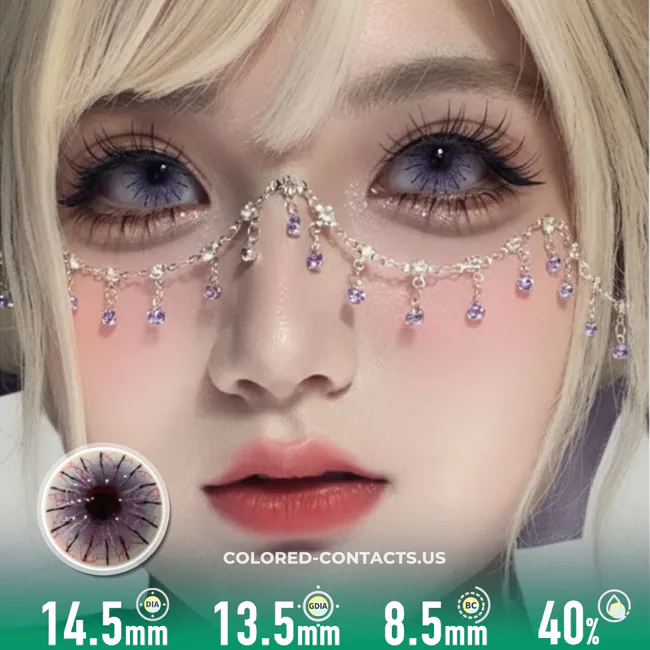 Crazy Lenses - Ccus Eyewear · Premium Colored Contacts Purple Spider Web Colored Contacts | 4-Piece Set