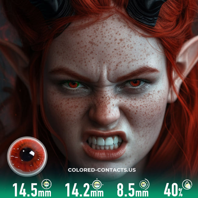 Red Halloween Contacts: Vampire &Amp; Demon Lenses - Ccus Eyewear · Premium Colored Contacts Flame Rift Demon Eye Red Crazy Lenses | 4-Lens Pack