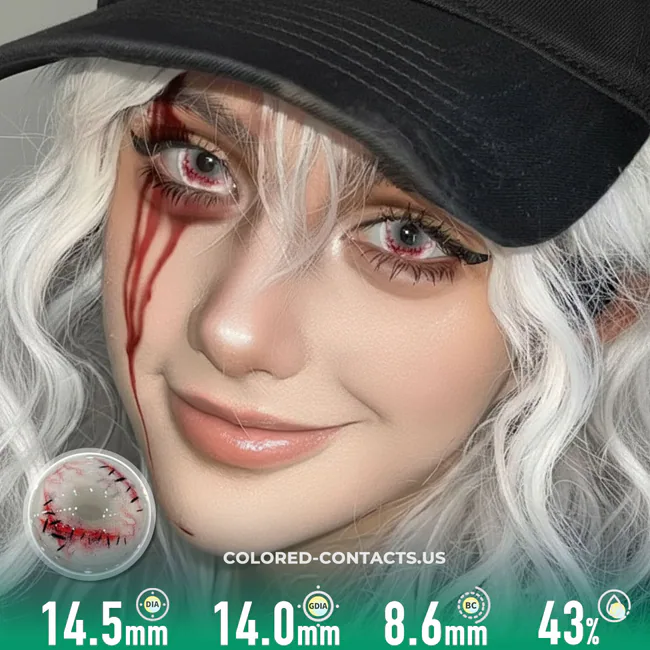 Crazy Lenses - Ccus Eyewear · Premium Colored Contacts White Baseball Puppeteer Crazy Contact Lenses | 4-Lens Pack