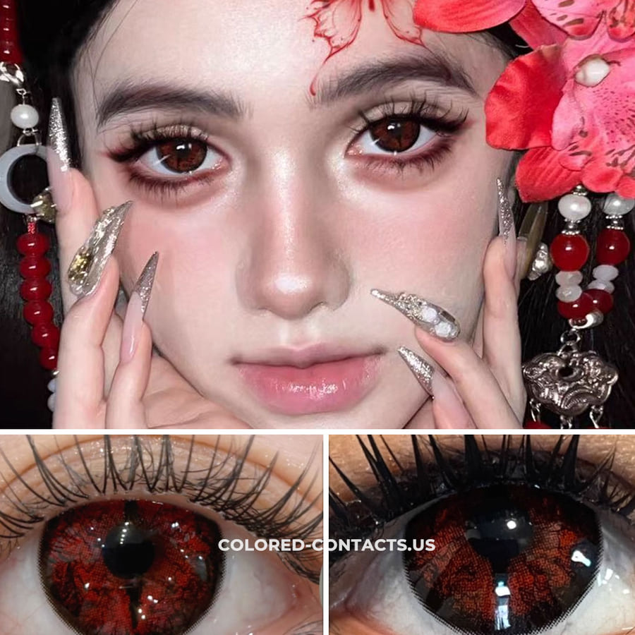 Red Insect Horror Slit Pupil Contact Lenses | 4-Lens Pack
